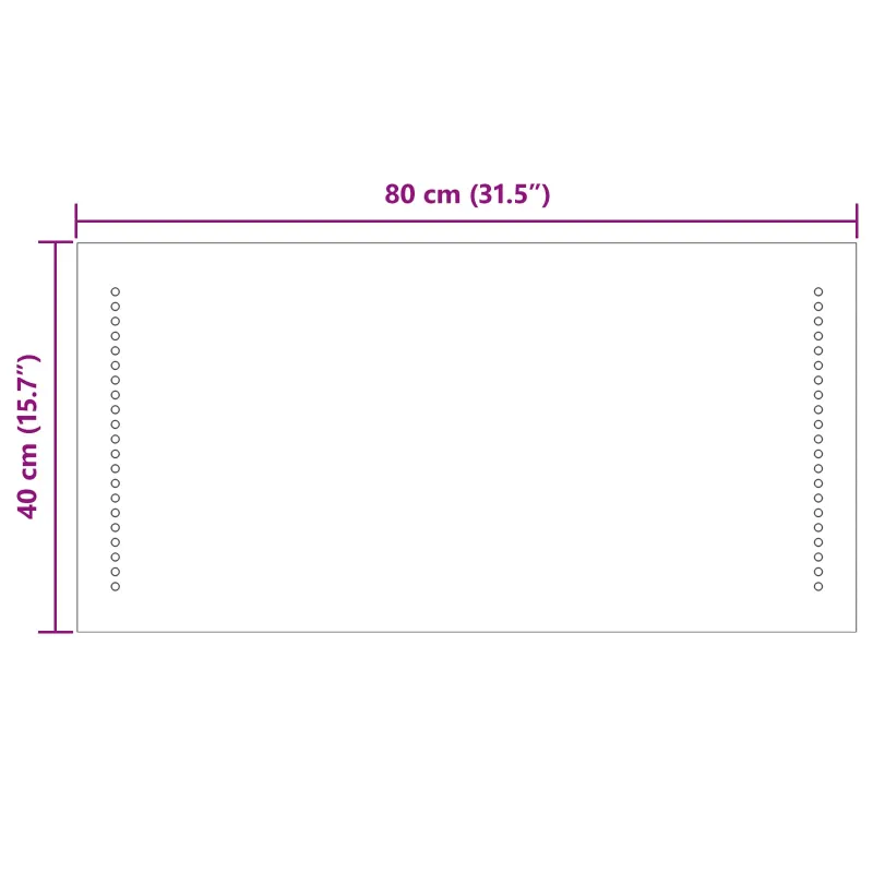 LED vonios veidrodis Skaidrus 80 x 40 cm grūdintas stiklas