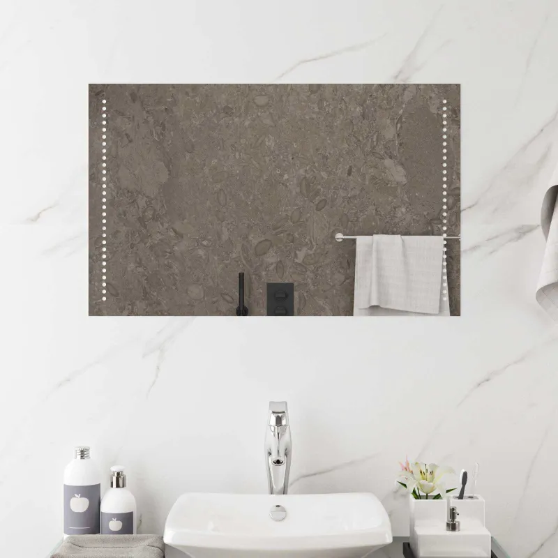 LED vonios veidrodis Skaidrus 80 x 50 cm grūdintas stiklas