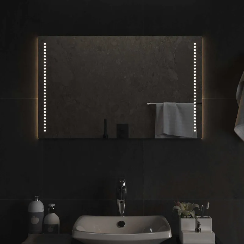 LED vonios veidrodis Skaidrus 80 x 50 cm grūdintas stiklas