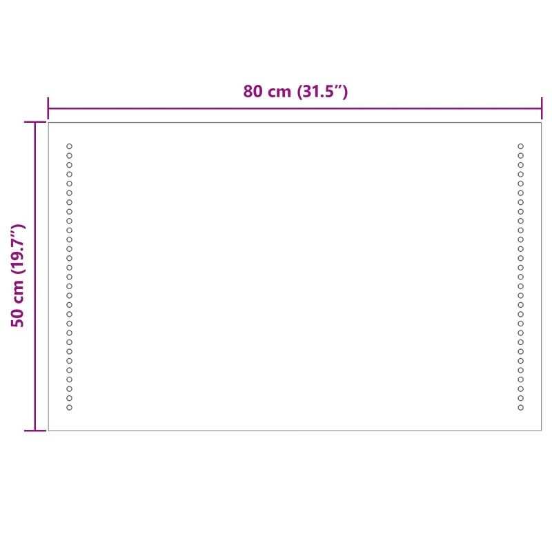 LED vonios veidrodis Skaidrus 80 x 50 cm grūdintas stiklas