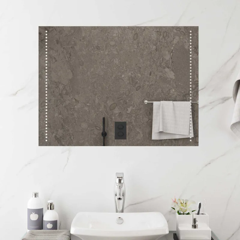 LED vonios veidrodis Skaidrus 80 x 60 cm grūdintas stiklas
