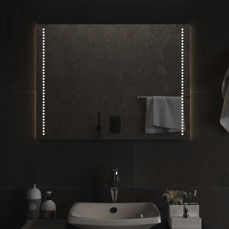 LED vonios veidrodis Skaidrus 80 x 60 cm grūdintas stiklas