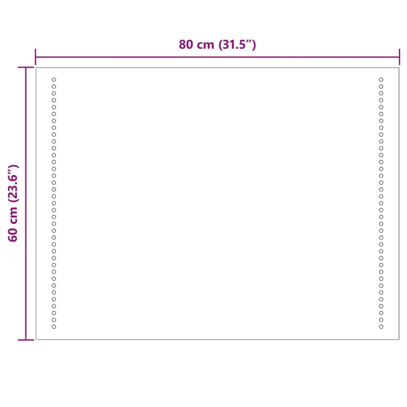 LED vonios veidrodis Skaidrus 80 x 60 cm grūdintas stiklas