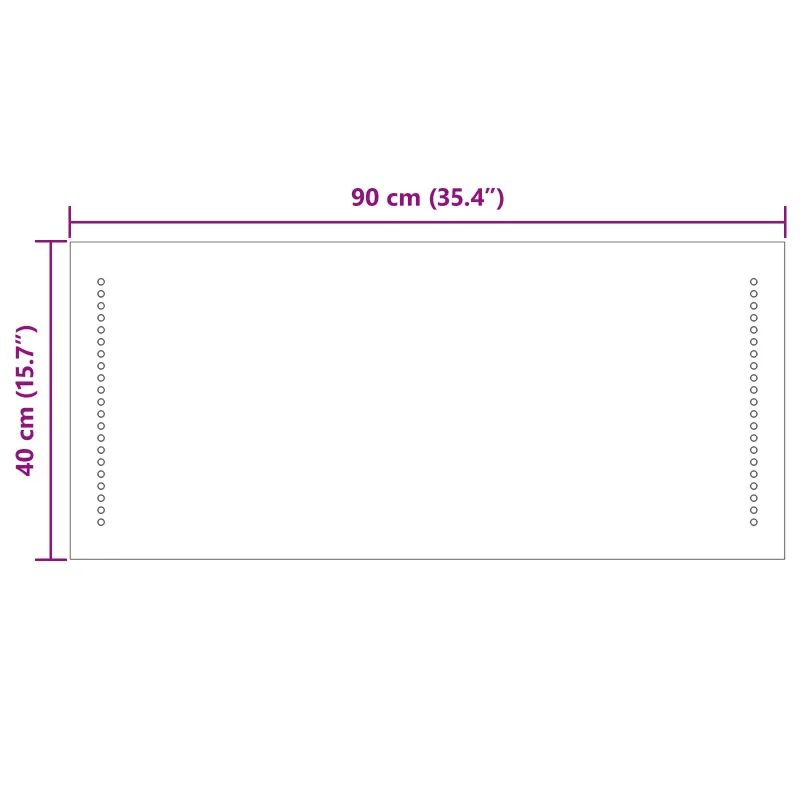 LED vonios veidrodis Skaidrus 90 x 40 cm grūdintas stiklas