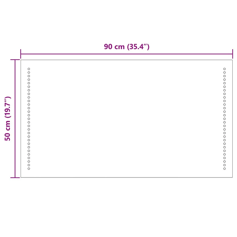 LED vonios veidrodis Skaidrus 90 x 50 cm grūdintas stiklas