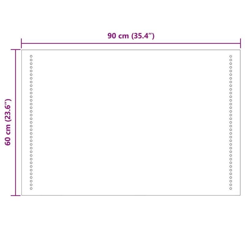 LED vonios veidrodis Skaidrus 90 x 60 cm grūdintas stiklas