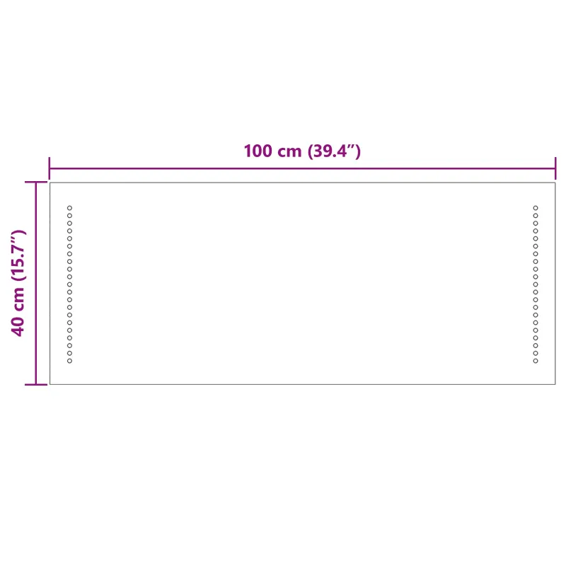 LED vonios veidrodis Skaidrus 100 x 40 cm grūdintas stiklas