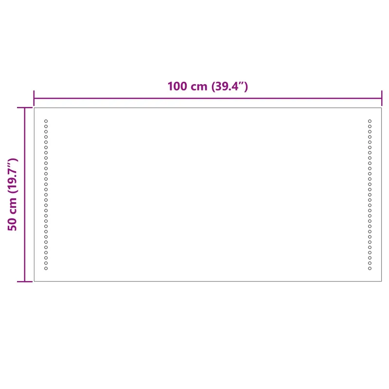 LED vonios veidrodis Skaidrus 100 x 50 cm grūdintas stiklas