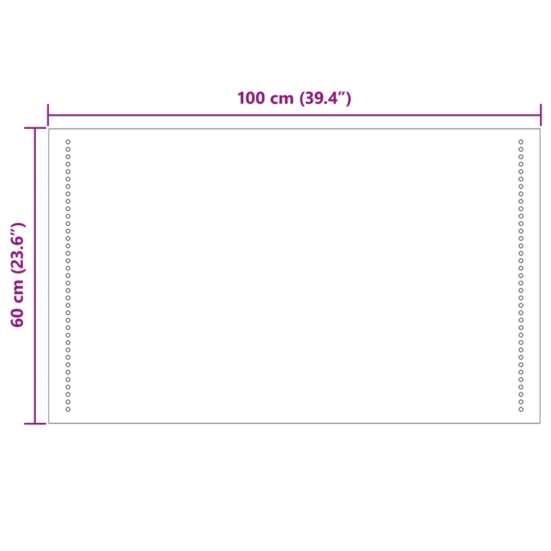 LED vonios veidrodis Skaidrus 100 x 60 cm grūdintas stiklas