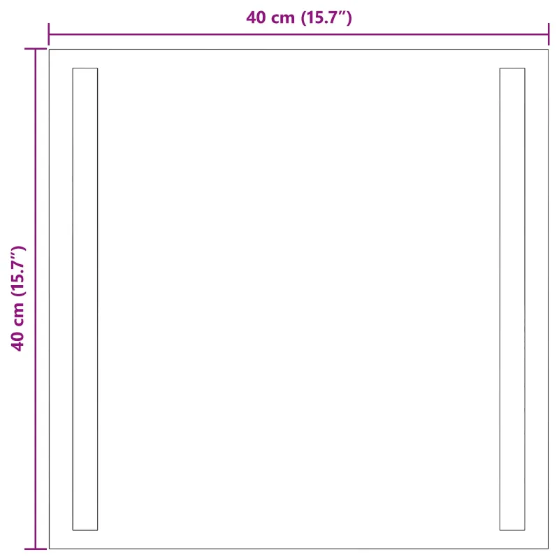 LED vonios veidrodis Skaidrus 40 x 40 cm grūdintas stiklas