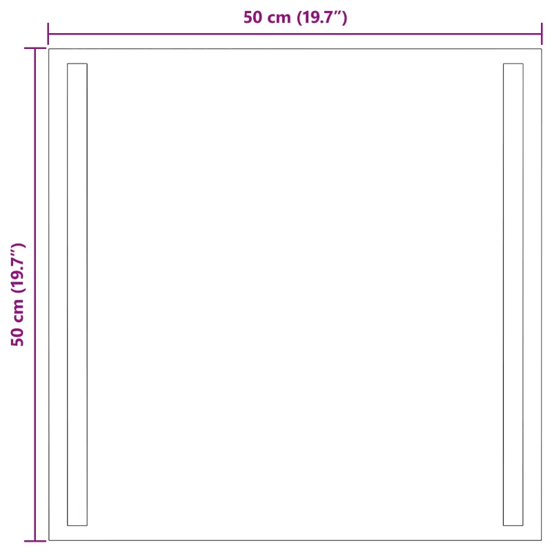 LED vonios veidrodis Skaidrus 50 x 50 cm grūdintas stiklas