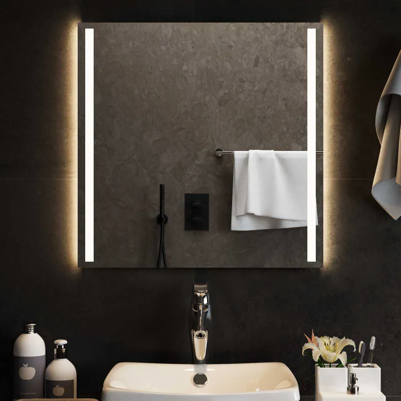 LED vonios veidrodis Skaidrus 60 x 60 cm grūdintas stiklas