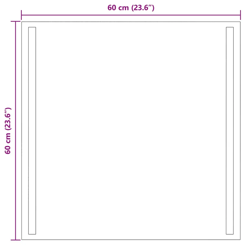 LED vonios veidrodis Skaidrus 60 x 60 cm grūdintas stiklas