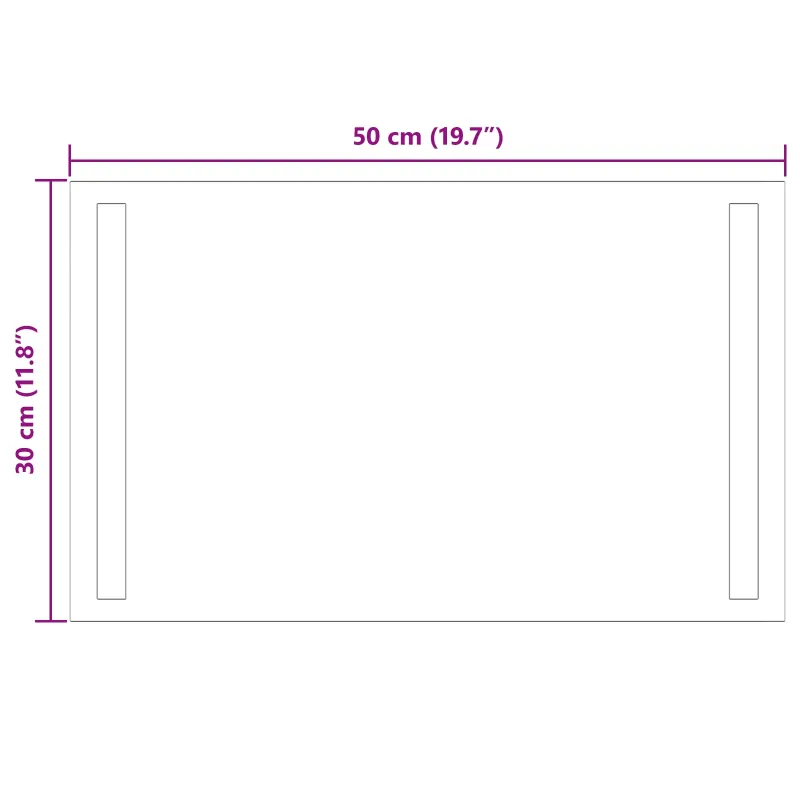 LED vonios veidrodis Skaidrus 50 x 30 cm grūdintas stiklas
