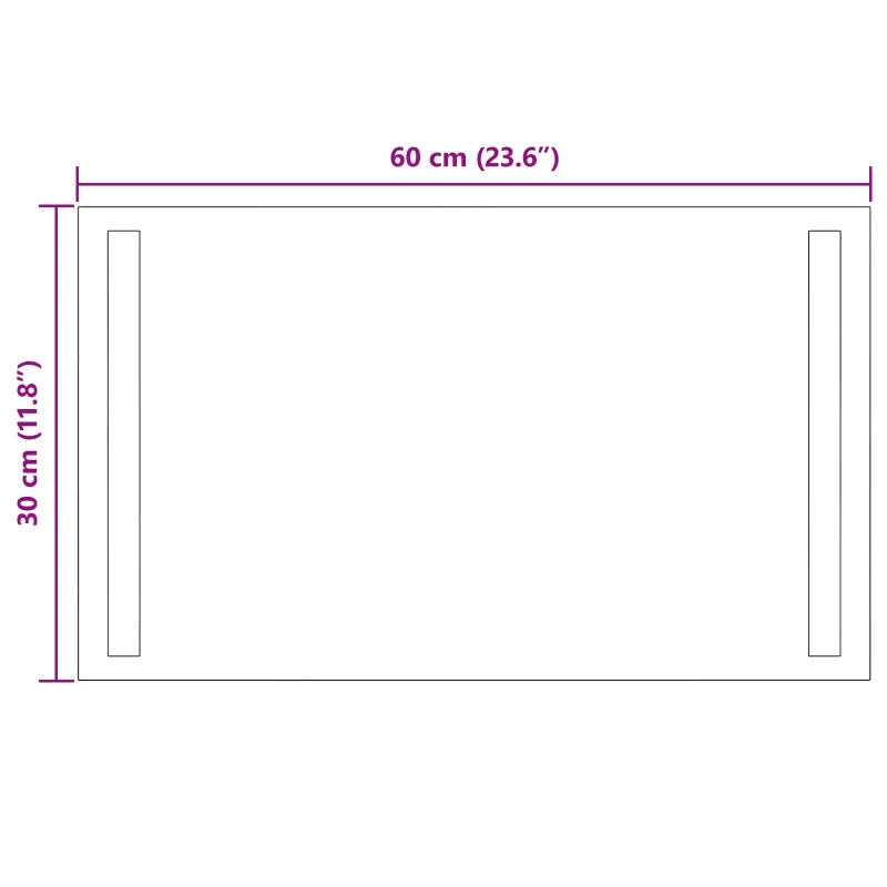 LED vonios veidrodis Skaidrus 60 x 30 cm grūdintas stiklas