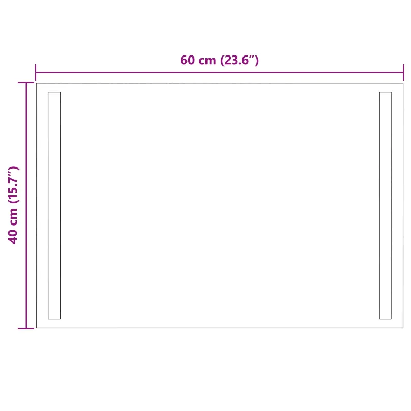 LED vonios veidrodis Skaidrus 60 x 40 cm grūdintas stiklas