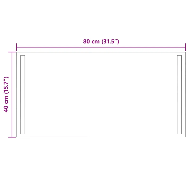 LED vonios veidrodis Skaidrus 80 x 40 cm grūdintas stiklas