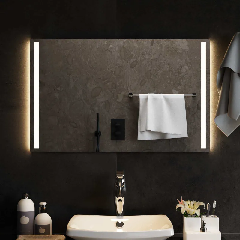 LED vonios veidrodis Skaidrus 80 x 50 cm grūdintas stiklas