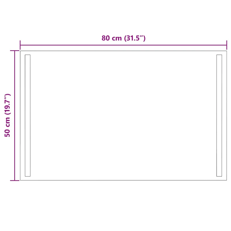 LED vonios veidrodis Skaidrus 80 x 50 cm grūdintas stiklas