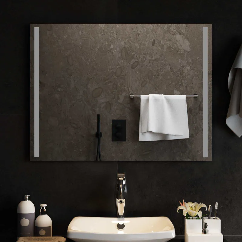 LED vonios veidrodis Skaidrus 80 x 60 cm grūdintas stiklas