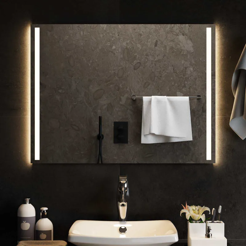 LED vonios veidrodis Skaidrus 80 x 60 cm grūdintas stiklas