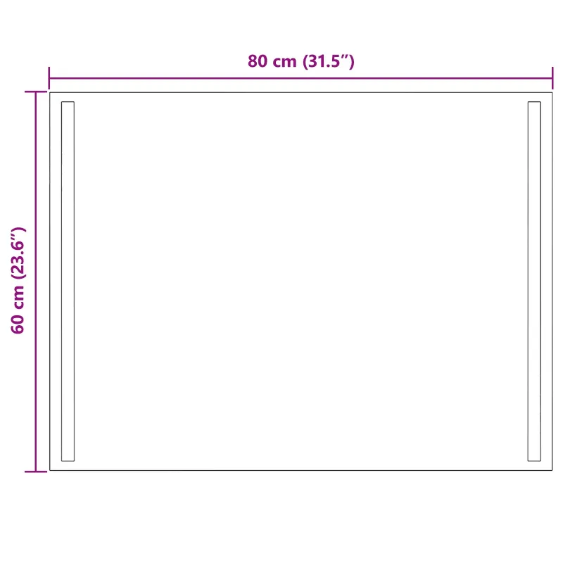 LED vonios veidrodis Skaidrus 80 x 60 cm grūdintas stiklas