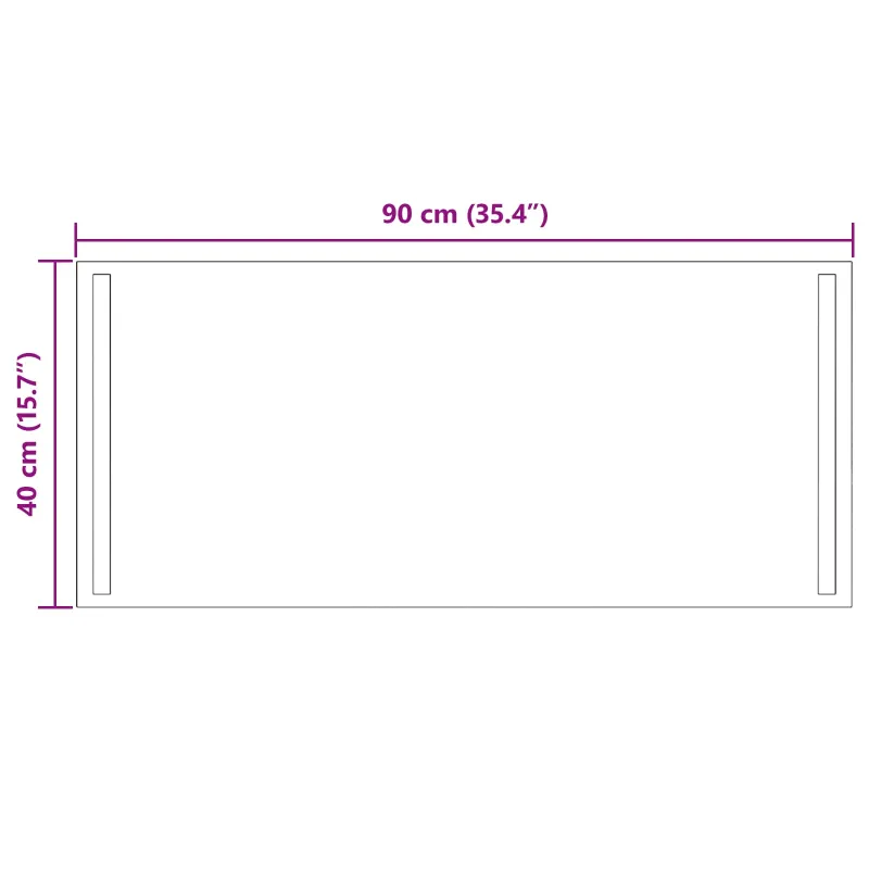 LED vonios veidrodis Skaidrus 90 x 40 cm grūdintas stiklas