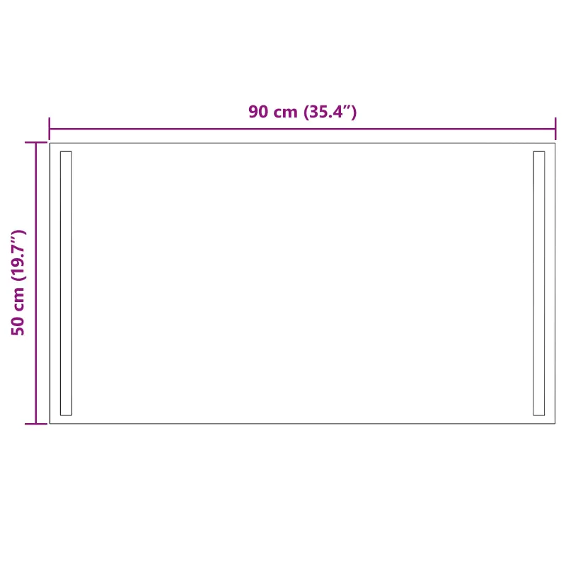 LED vonios veidrodis Skaidrus 90 x 50 cm grūdintas stiklas