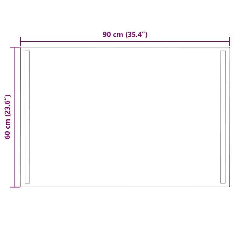 LED vonios veidrodis Skaidrus 90 x 60 cm grūdintas stiklas