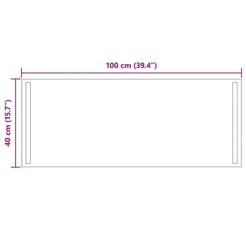 LED vonios veidrodis Skaidrus 100 x 40 cm grūdintas stiklas