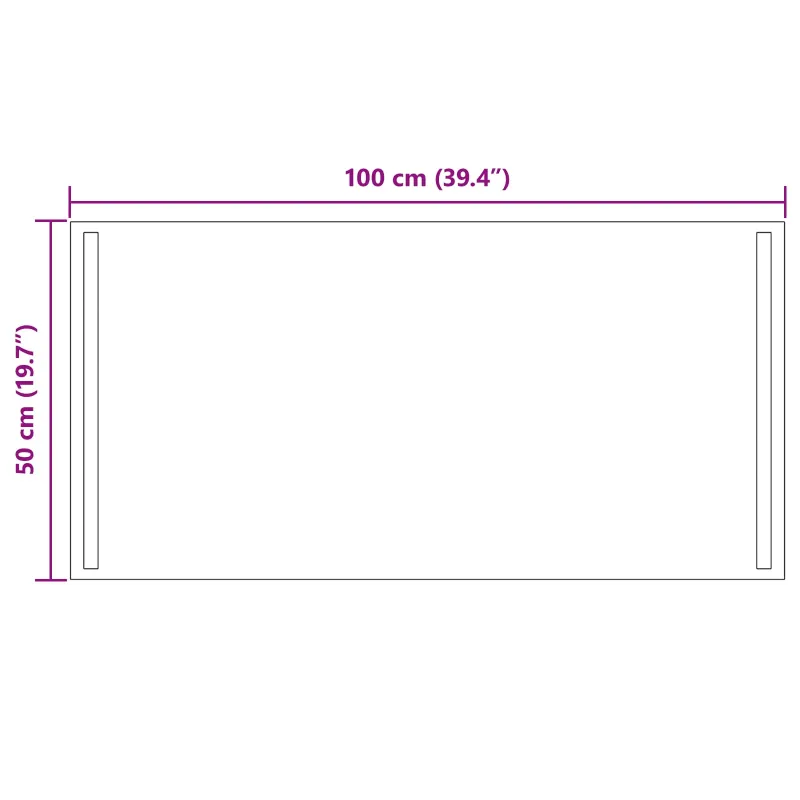 LED vonios veidrodis Skaidrus 100 x 50 cm grūdintas stiklas
