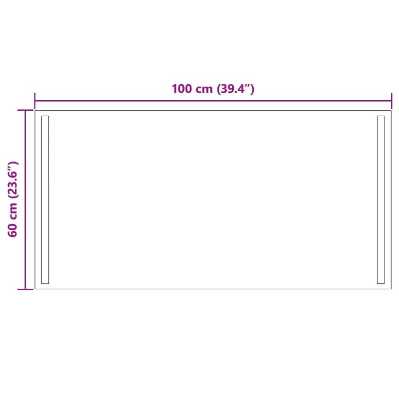 LED vonios veidrodis Skaidrus 100 x 60 cm grūdintas stiklas