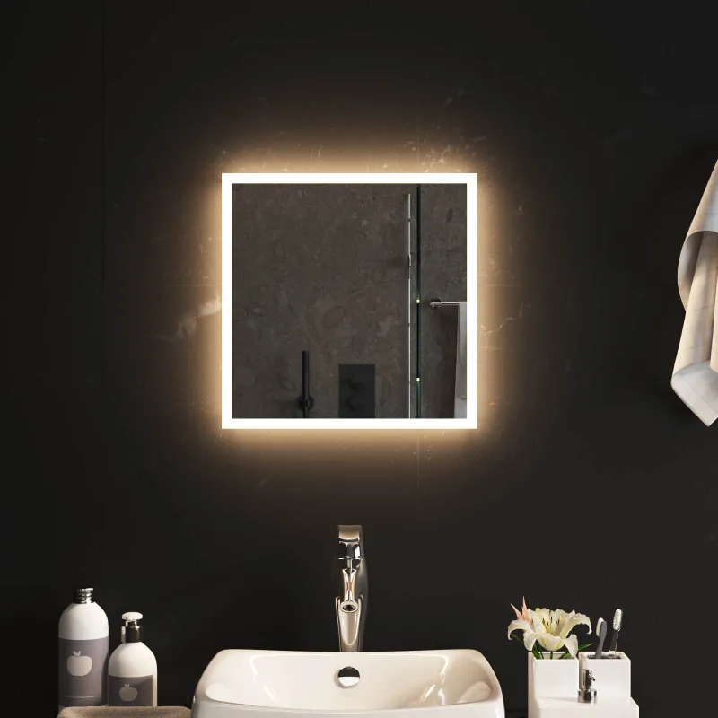 LED vonios veidrodis Skaidrus 40 x 40 cm grūdintas stiklas