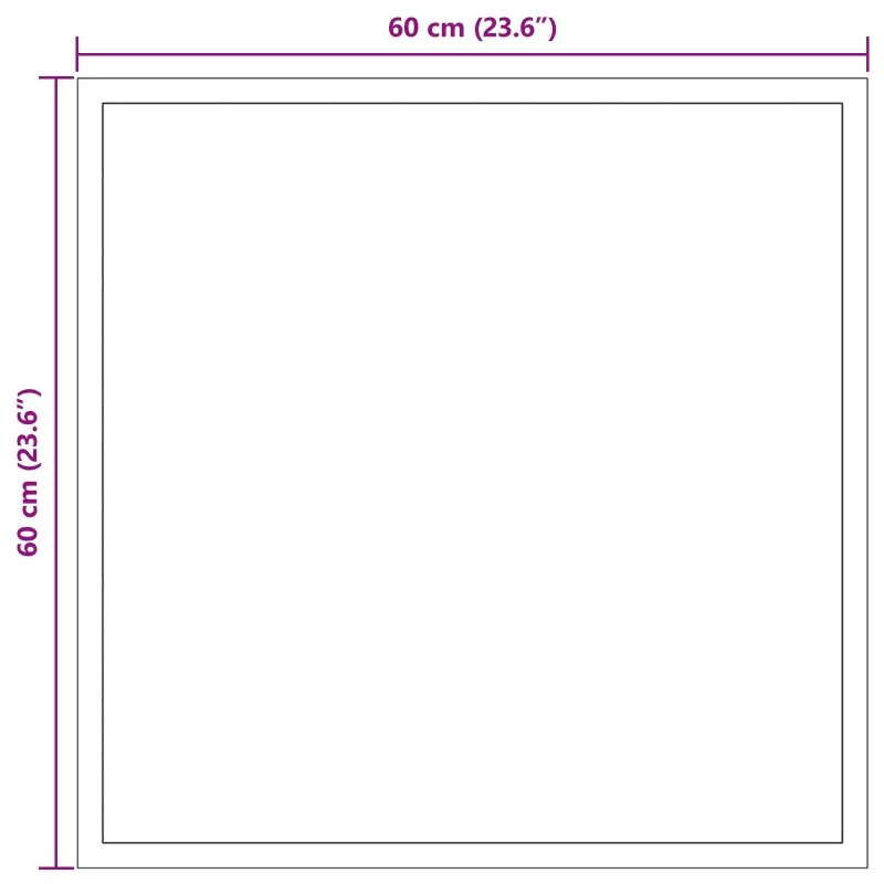 LED vonios veidrodis Skaidrus 60 x 60 cm grūdintas stiklas