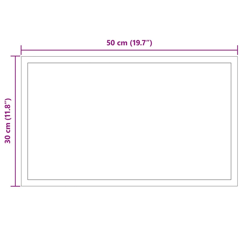 LED vonios veidrodis Skaidrus 50 x 30 cm grūdintas stiklas