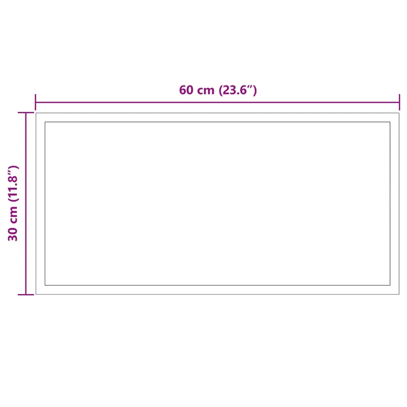 LED vonios veidrodis Skaidrus 60 x 30 cm grūdintas stiklas