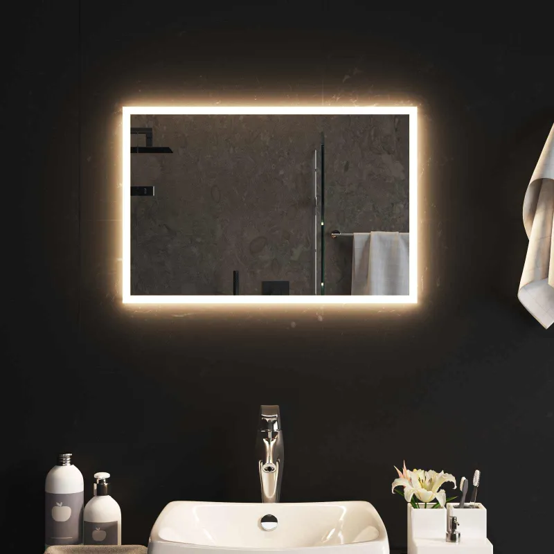LED vonios veidrodis Skaidrus 60 x 40 cm grūdintas stiklas