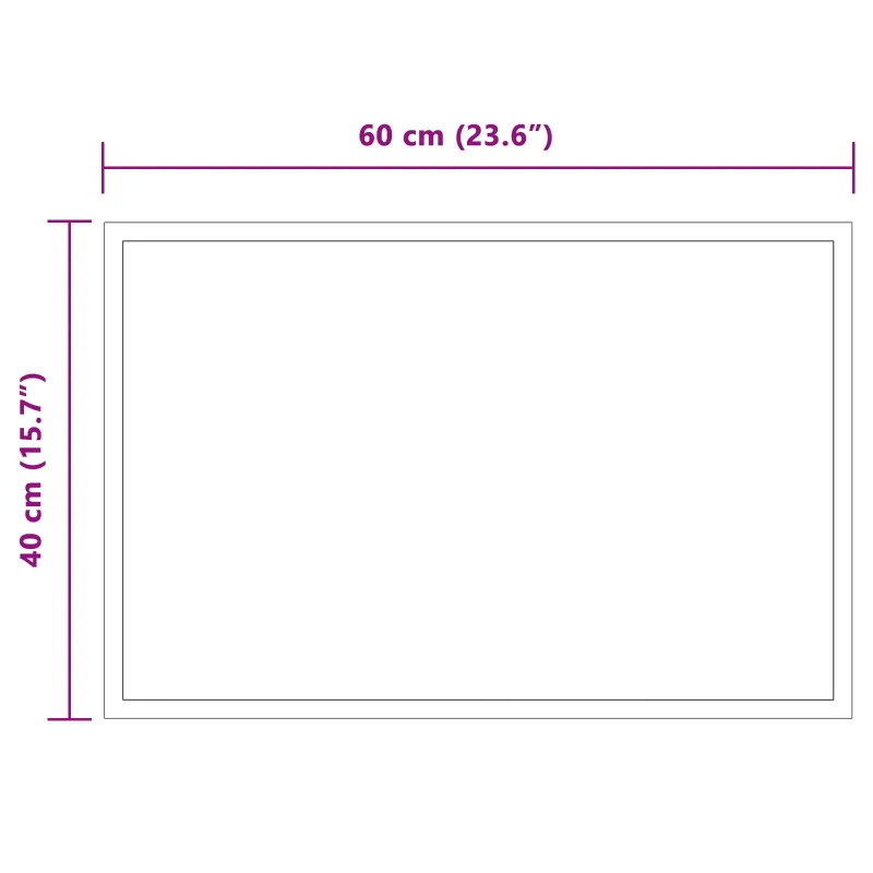 LED vonios veidrodis Skaidrus 60 x 40 cm grūdintas stiklas