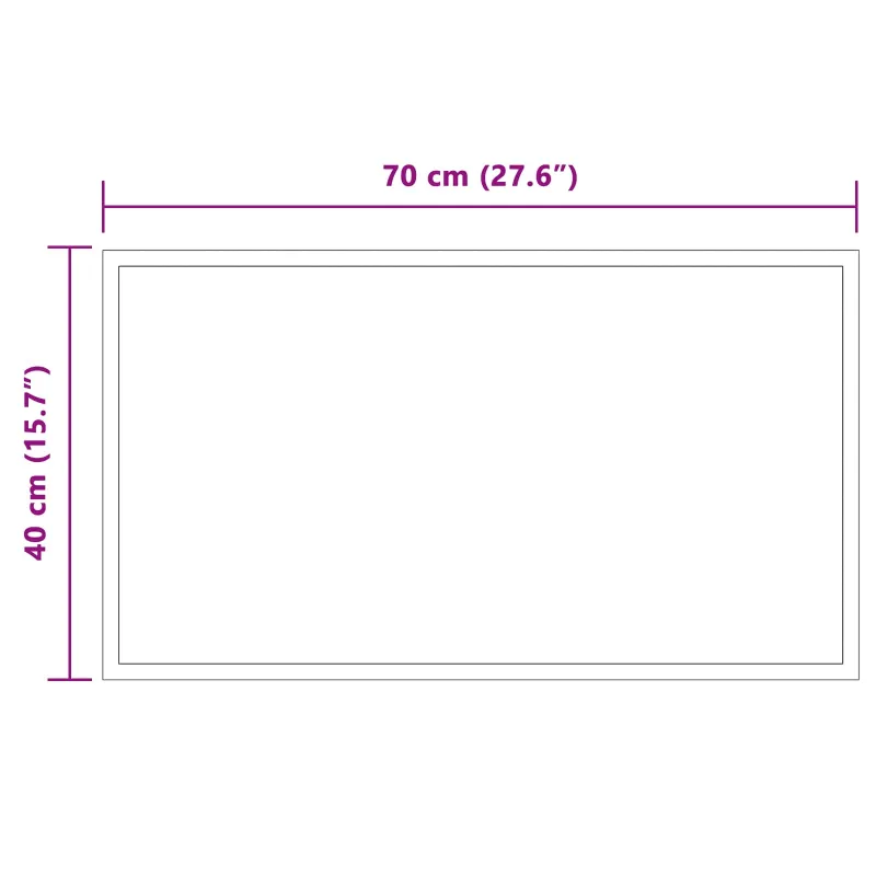 LED vonios veidrodis Skaidrus 70 x 40 cm grūdintas stiklas