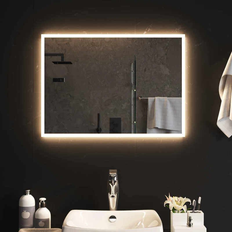 LED vonios veidrodis Skaidrus 70 x 50 cm grūdintas stiklas