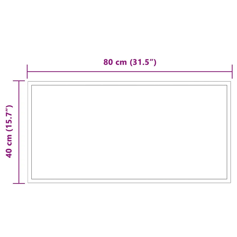 LED vonios veidrodis Skaidrus 80 x 40 cm grūdintas stiklas