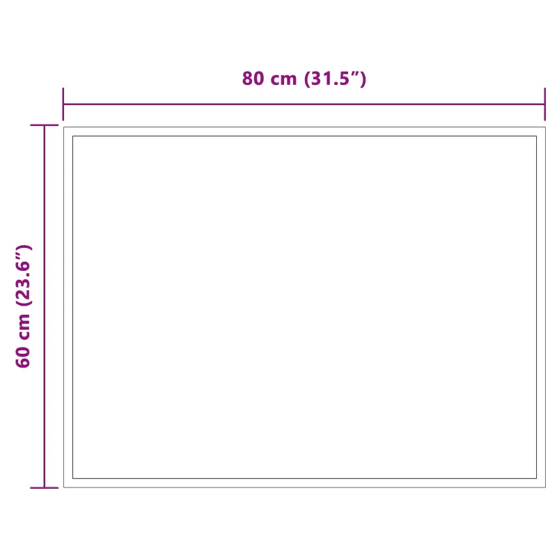 LED vonios veidrodis Skaidrus 80 x 60 cm grūdintas stiklas