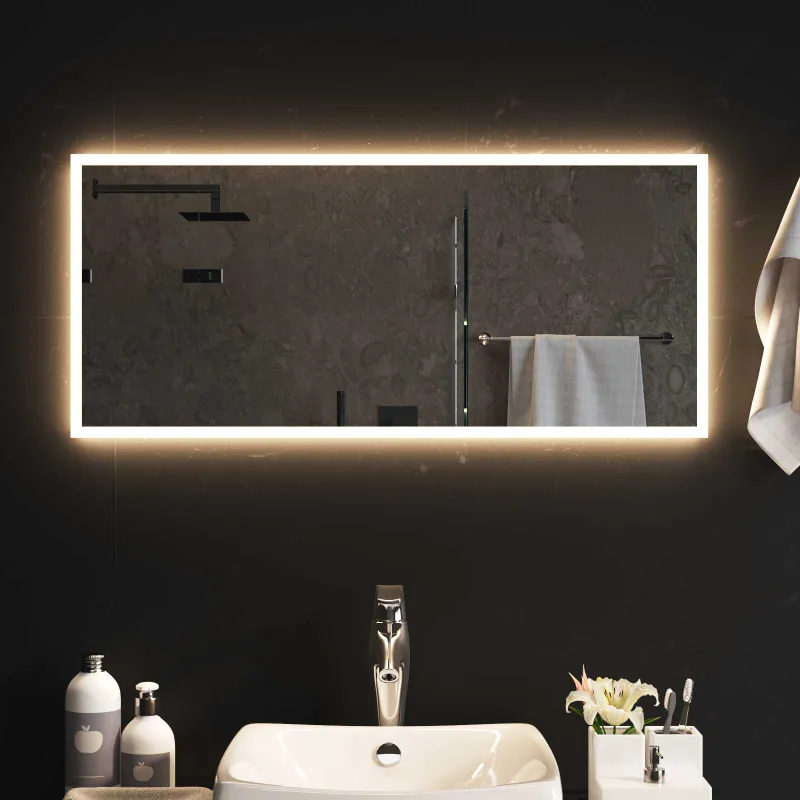 LED vonios veidrodis Skaidrus 90 x 40 cm grūdintas stiklas