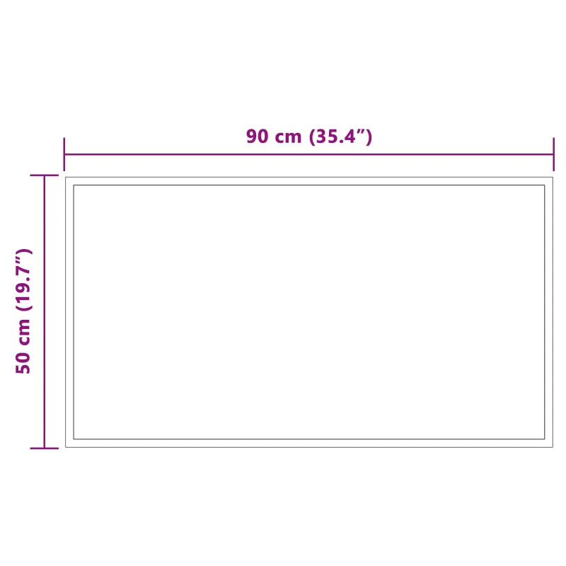 LED vonios veidrodis Skaidrus 90 x 50 cm grūdintas stiklas