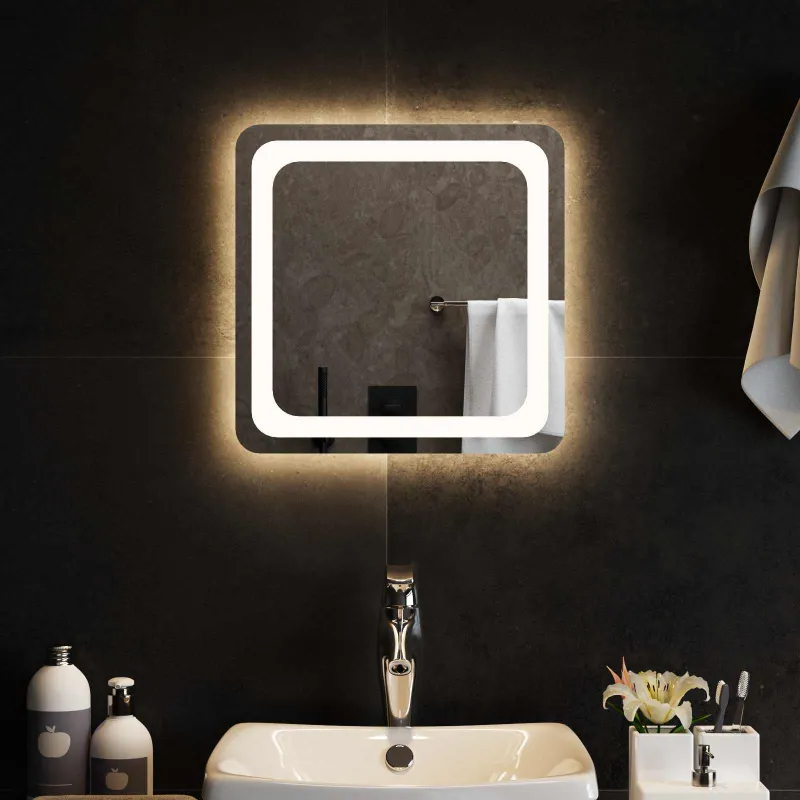 LED vonios veidrodis Skaidrus 40 x 40 cm grūdintas stiklas