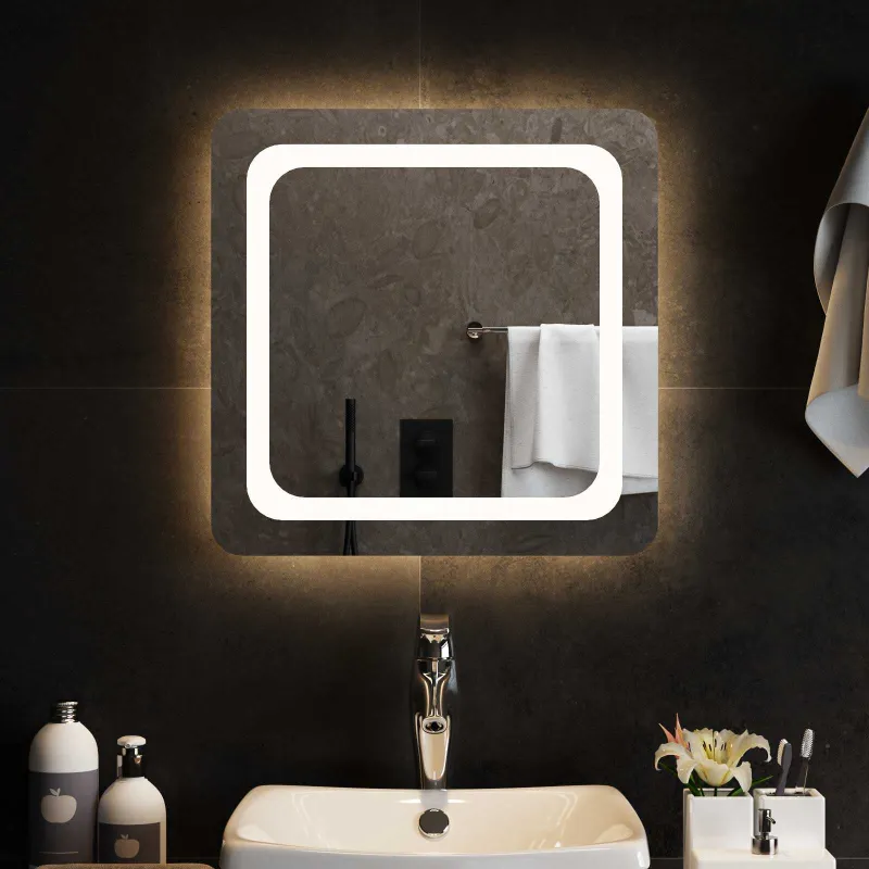 LED vonios veidrodis Skaidrus 50 x 50 cm grūdintas stiklas