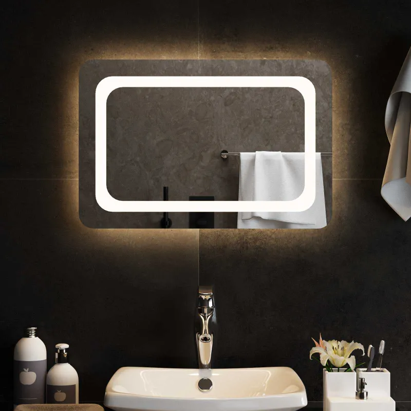 LED vonios veidrodis Skaidrus 60 x 40 cm grūdintas stiklas