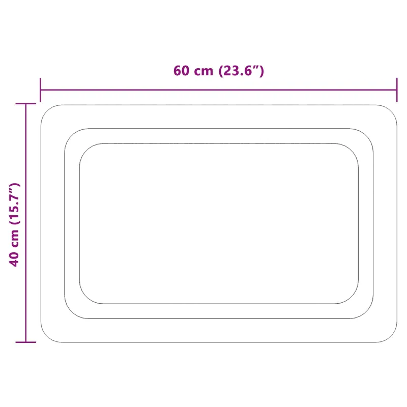LED vonios veidrodis Skaidrus 60 x 40 cm grūdintas stiklas