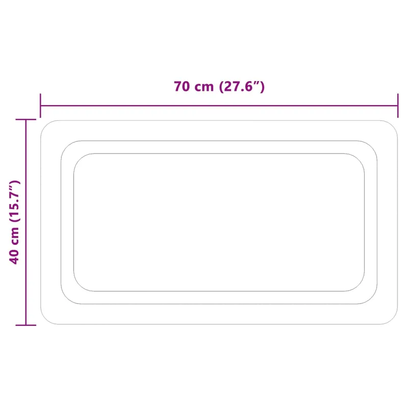 LED vonios veidrodis Skaidrus 70 x 40 cm grūdintas stiklas