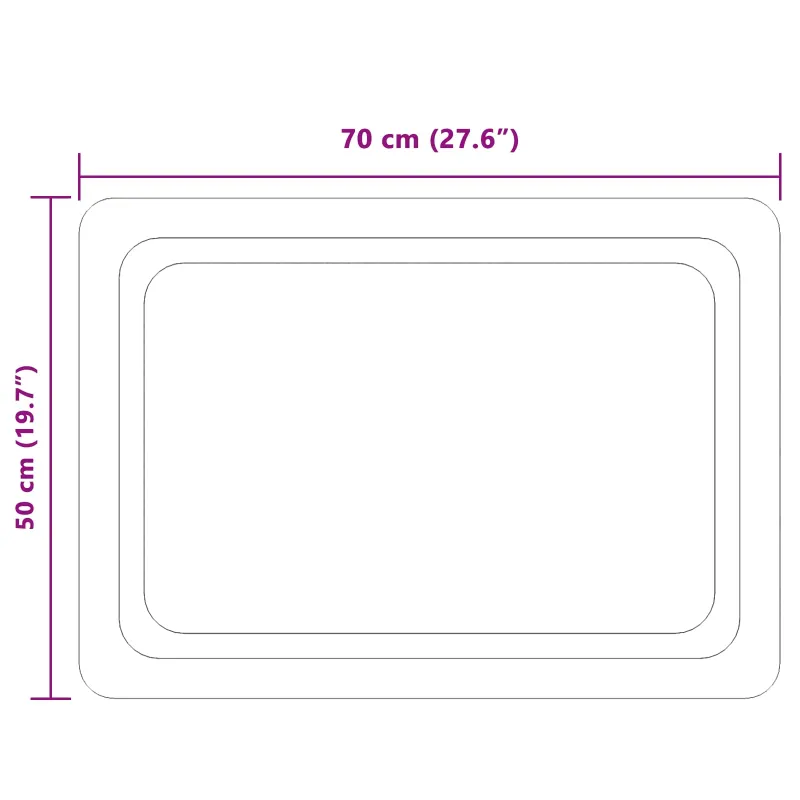 LED vonios veidrodis Skaidrus 70 x 50 cm grūdintas stiklas